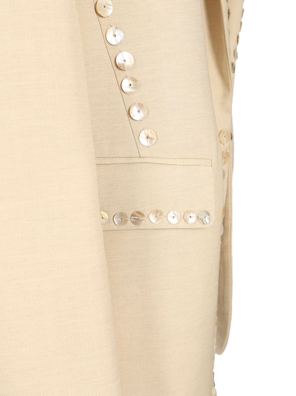 Embroidered sand blazer