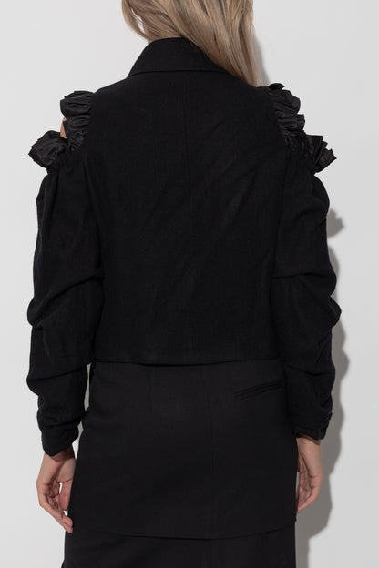 Double-breasted jacket with slits