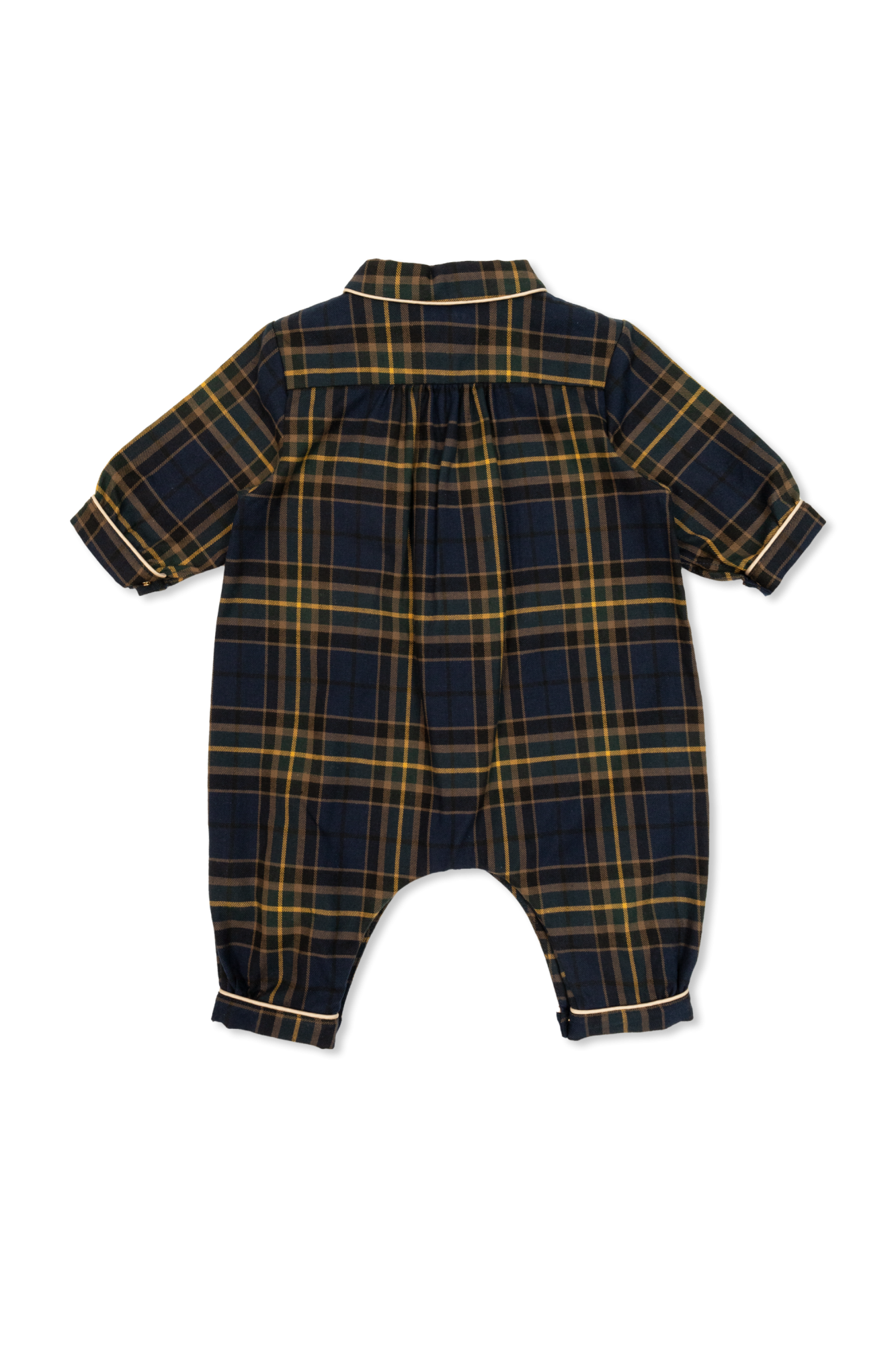 Baby romper with check pattern