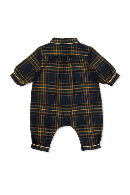 Baby romper with check pattern