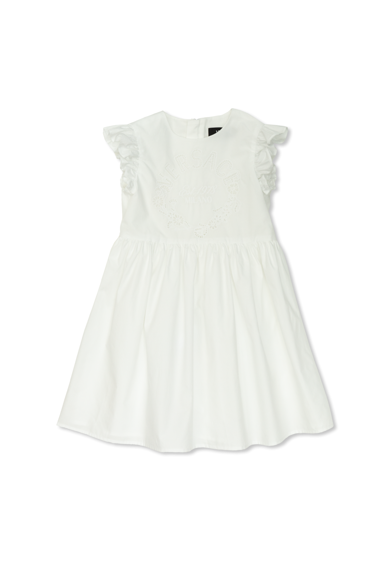 Cotton dress with openwork pattern