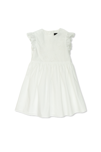 Cotton dress with openwork pattern