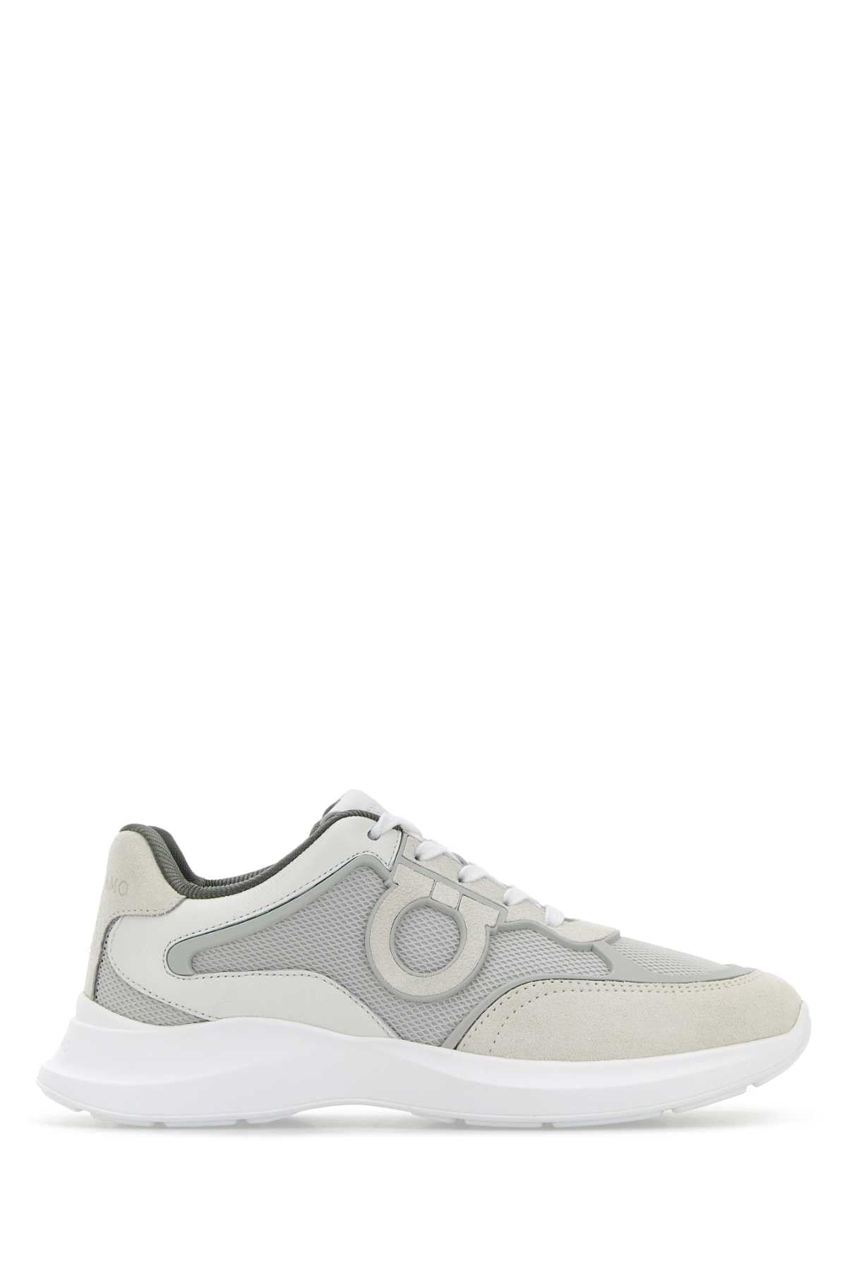 White leather and mesh Bay Man sneakers