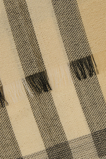 Embroidered wool blend scarf