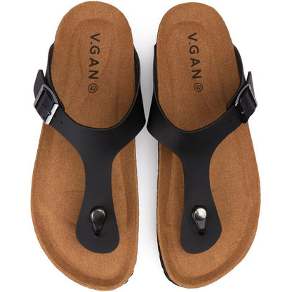 V.GAN Vegan Pea Comfort Footbed Sandals, Black
